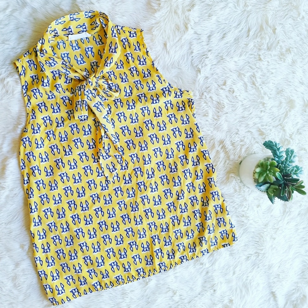 Modcloth tie front blouse sz med